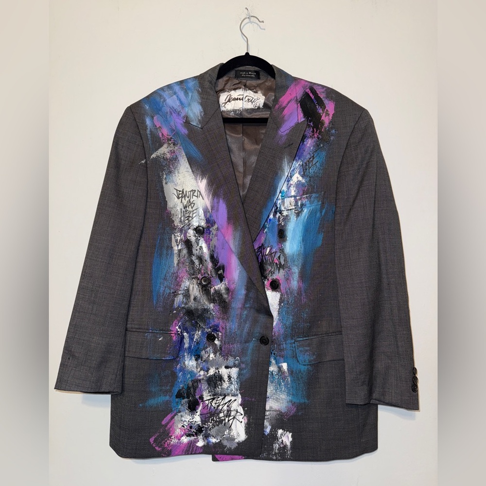 Hand painted Grey Blazer